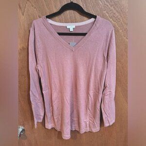 NWT J. Jill Chai Latte Pink Long sleeve shirt size MP